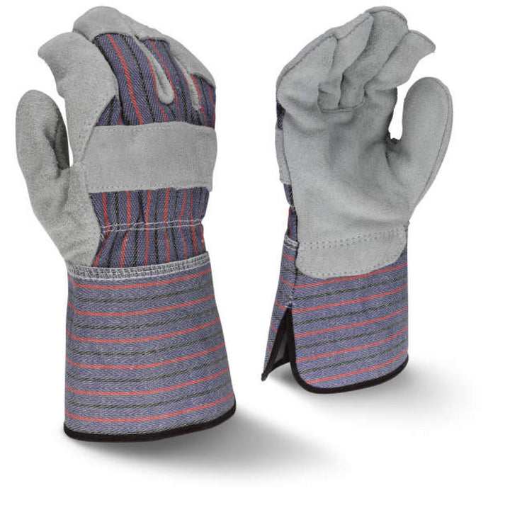 Radians RWG3200GL Regular Shoulder Gray Split Cowhide Leather Glove with Gauntlet Cuff - Size L
