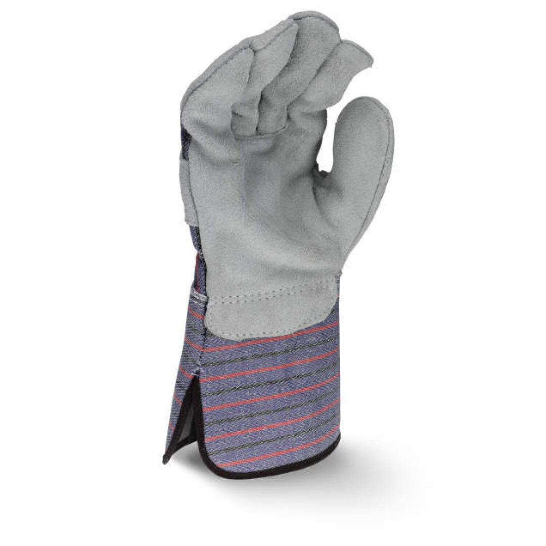 Radians RWG3200GL Regular Shoulder Gray Split Cowhide Leather Glove with Gauntlet Cuff - Size L