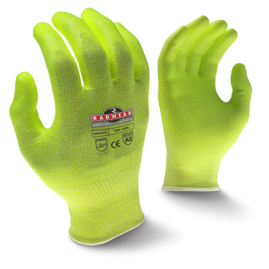 Radians RWG531 Radwear® Silver Series Cut Protection Level A2 High Visibility Grip Glove