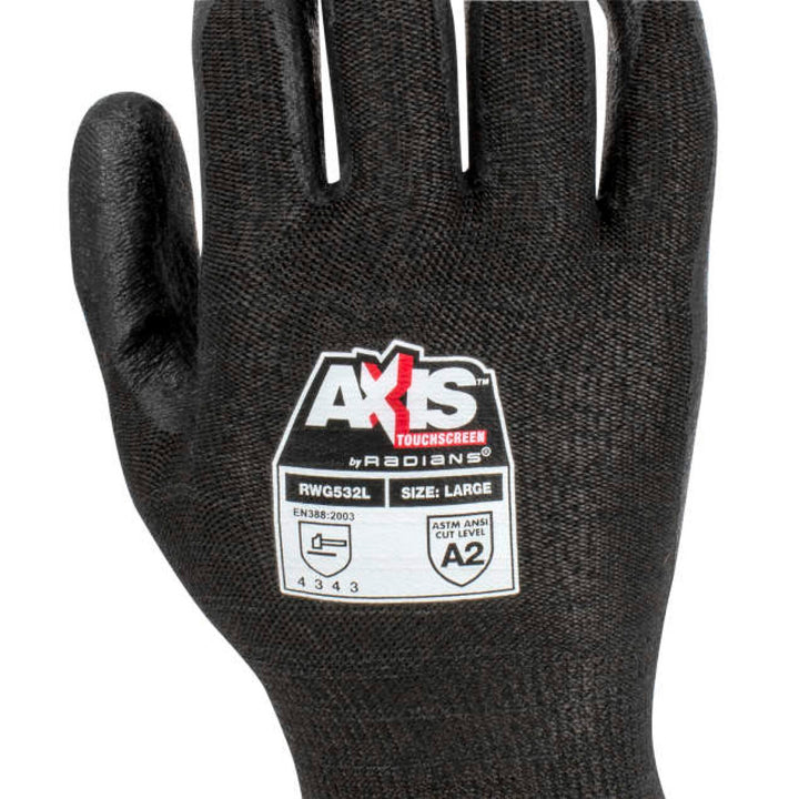 Radians RWG532 AXIS Cut Protection Level A2 Touchscreen Work Glove