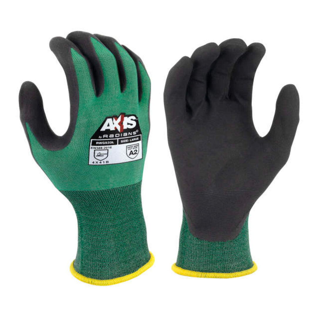 Radians RWG533 AXIS Cut Protection Level A2 Foam Nitrile Coated Glove