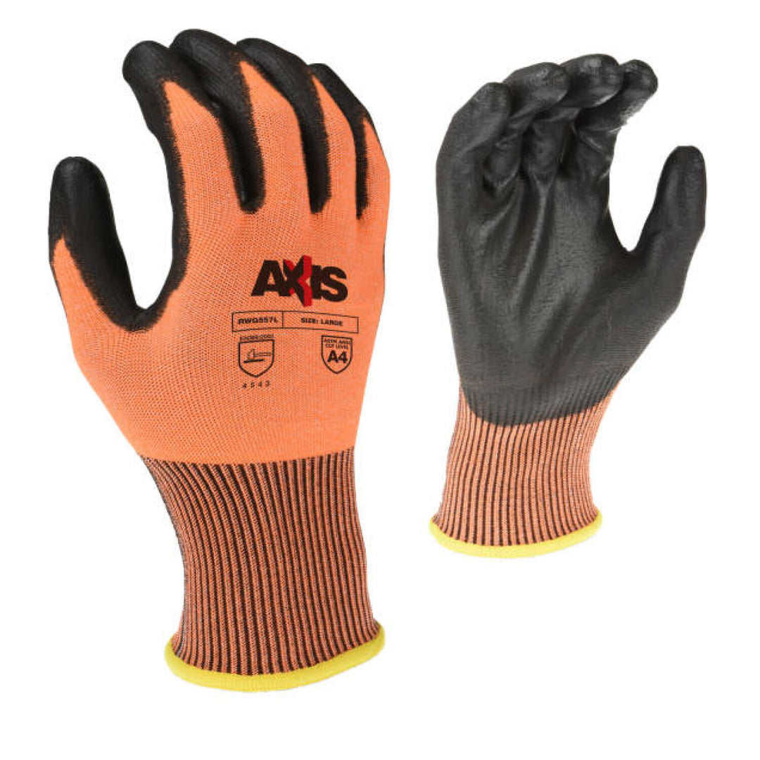 Radians RWG557 AXIS Cut Protection Level A4 High Tenacity Nylon Glove