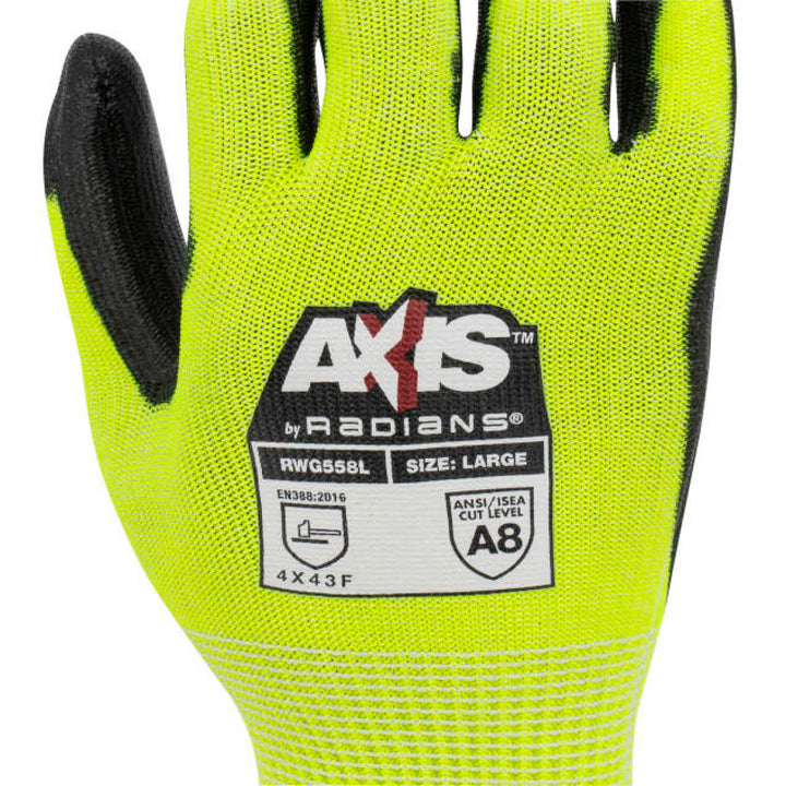 Radians RWG558 AXIS Cut Protection Level A7 PU Coated Glove