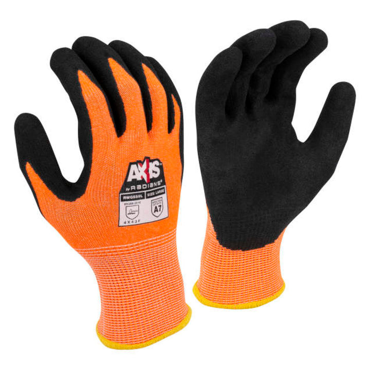 Radians  RWG559 AXIS Cut Protection Level A7 Sandy Nitrile Coated Glove