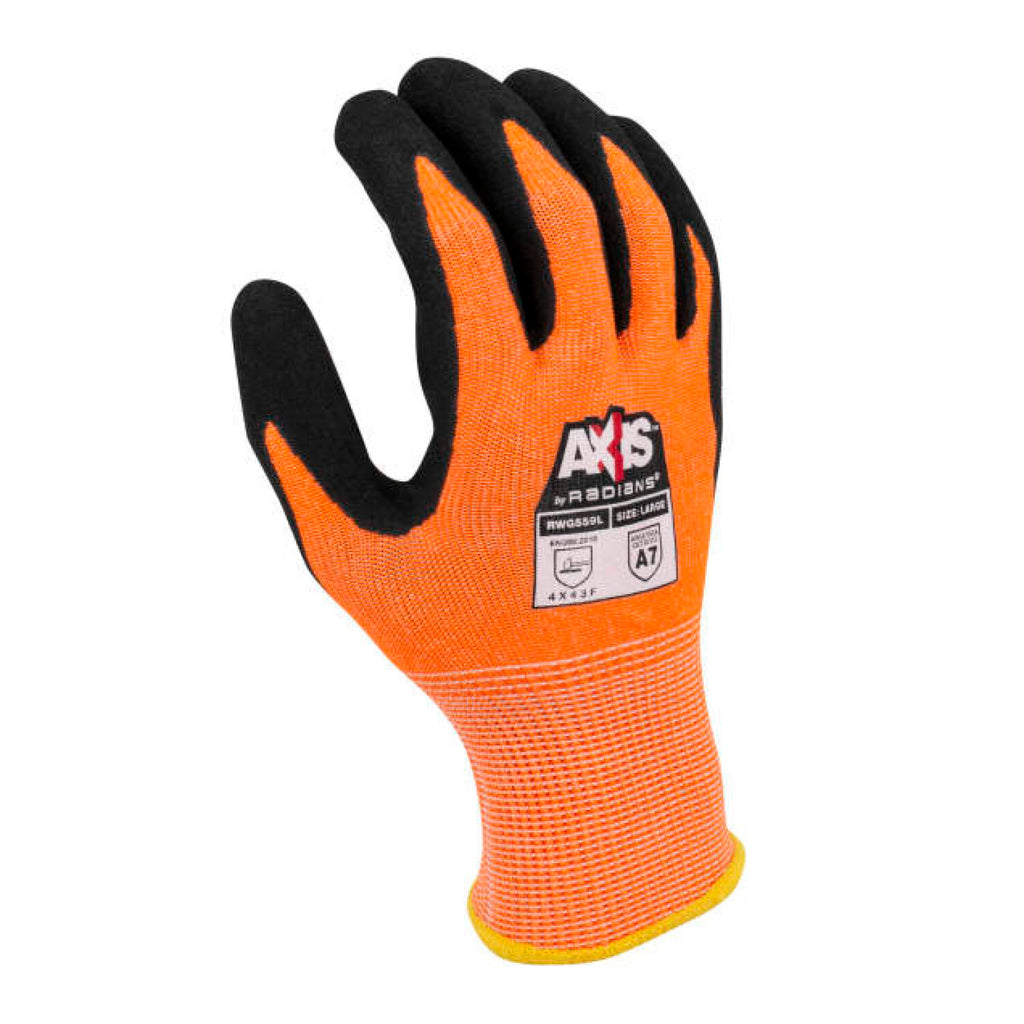 Radians RWG559 AXIS Cut Protection Level A7 Sandy Nitrile Coated