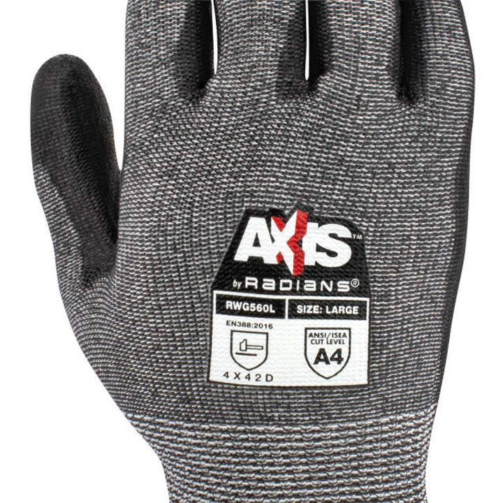 Radians RWG560 AXIS Cut Protection Level A4 PU Coated Glove