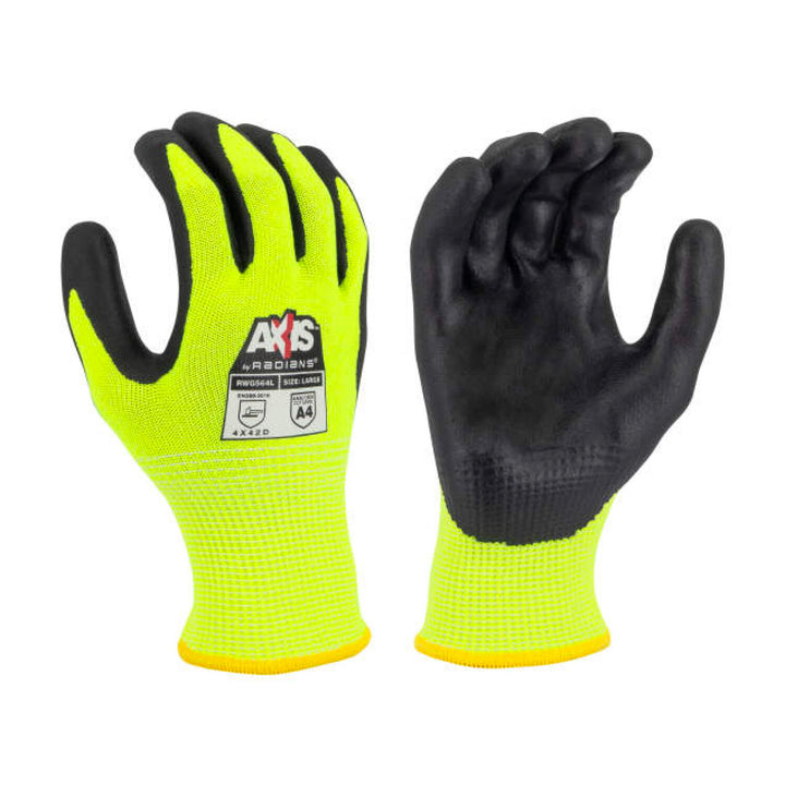 Radians RWG564 AXIS Cut Protection Level A4 High Visibility Work Glove