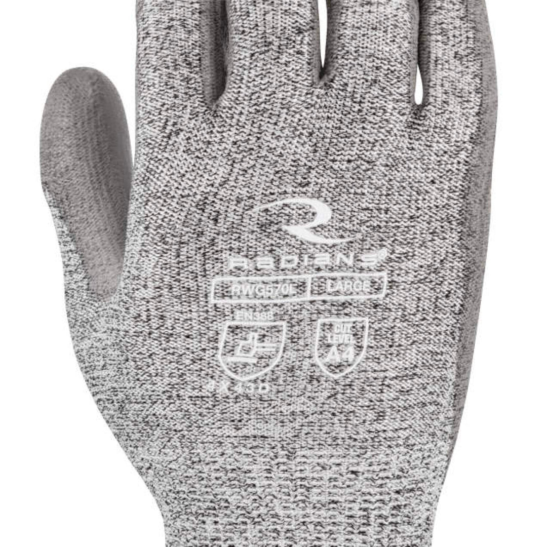 Radians RWG570 Cut Level A4 HPPE/Polyester, PU Coated Cut Protection Glove