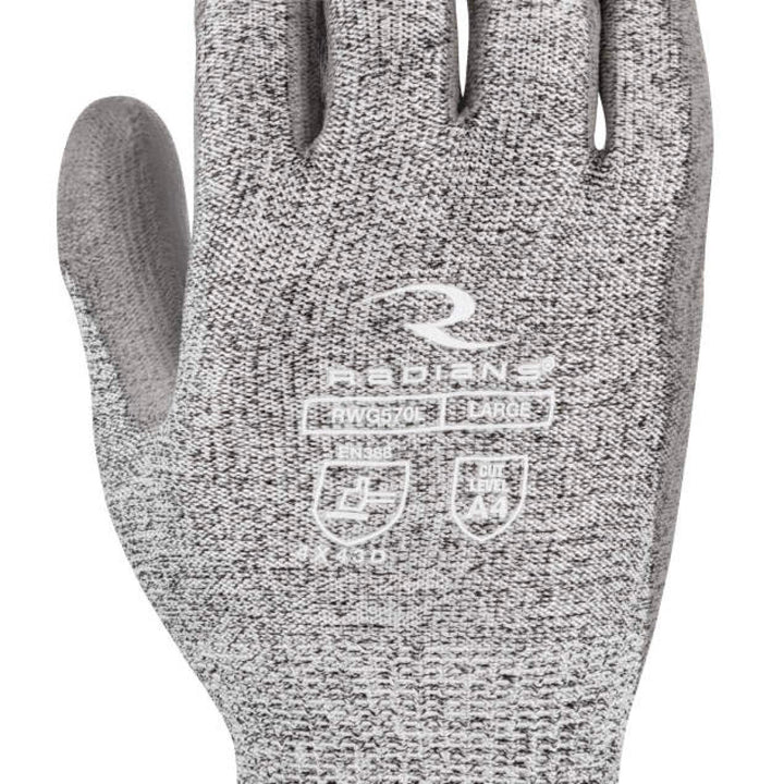 Radians RWG570 Cut Level A4 HPPE/Polyester, PU Coated Cut Protection Glove
