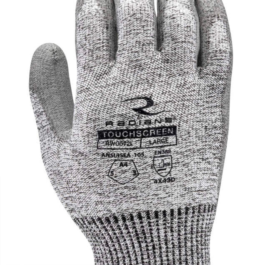 Radians RWG572 Cut Level A4 HPPE/Polyester, PU Coated Cut Protection Glove