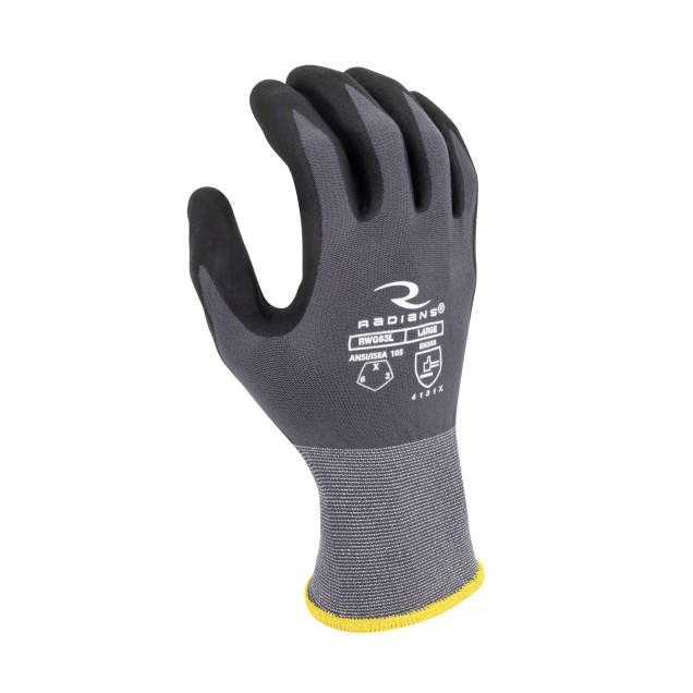 Radians RWG63 Touchscreen Nylon/Spandex Shell with Micro Foam Nitrile Coated Glove