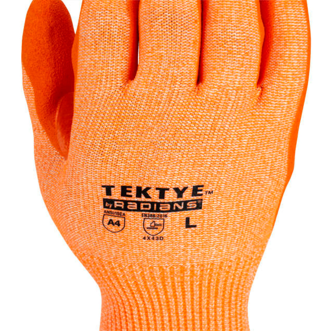 Radians RWG703 TEKTYE A4 Hi-Vis Cut Protective Work Glove