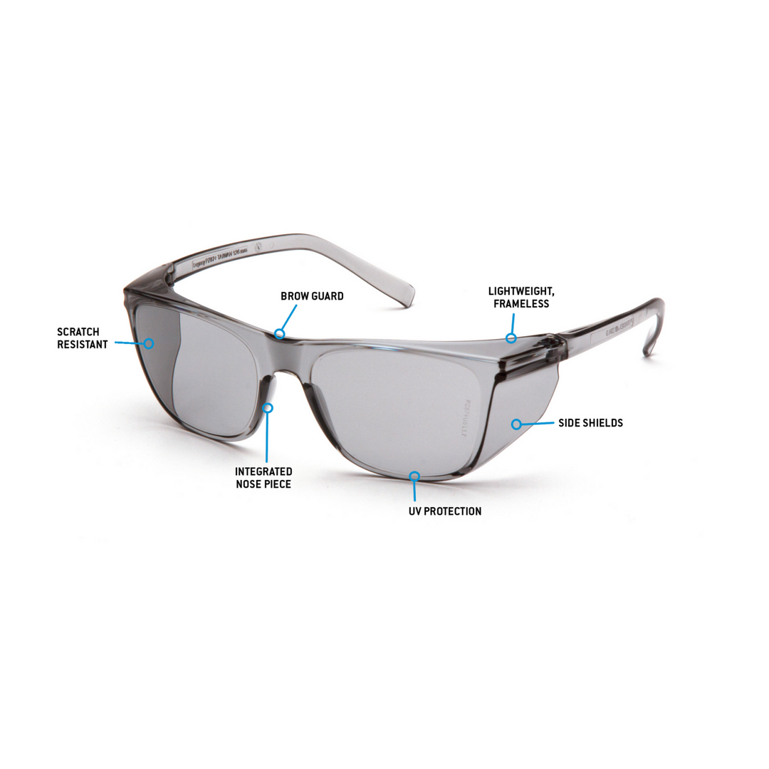 Pyramex S10925S Legacy Light Gray Lens with Light Gray Temples