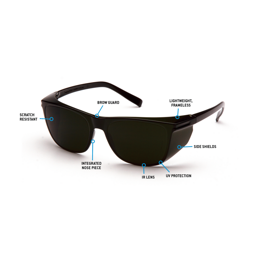 Pyramex S10950SF Legacy 5.0 IR Lens with Green Tinted Temples