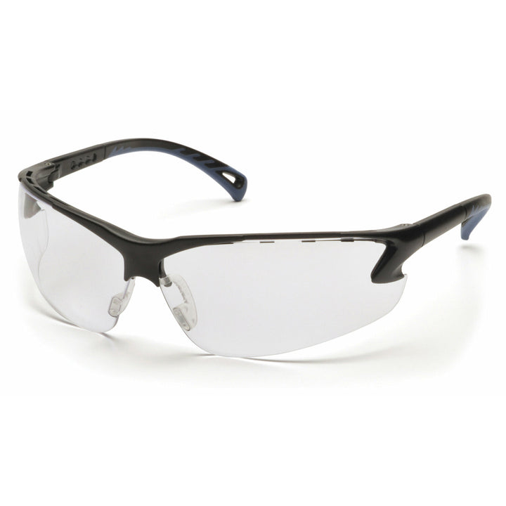 Pyramex SB5710DTM Venture 3 Clear H2MAX Anti-Fog Lens with Black Frame