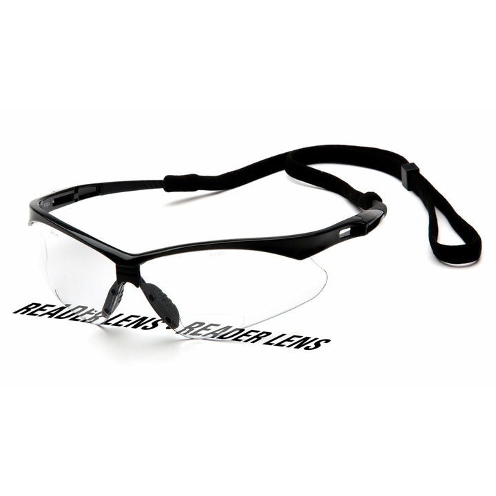 Pyramex SB6310SPR25 Pmxtreme Clear +2.5 Reader Lens with Black Frame and Cord