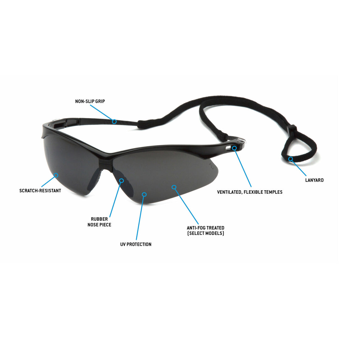 Pyramex SB6376SP Pyramex Safety - PMXTREME - Black frame/smoke green mirror with cord