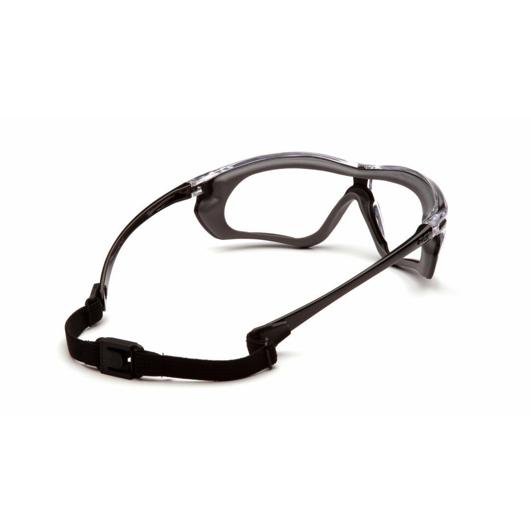 Pyramex SBG10680DT Crossovr Indoor/Outdoor Mirror Anti-Fog Lens with Black and Gray Frame Glasses Safety Glasses