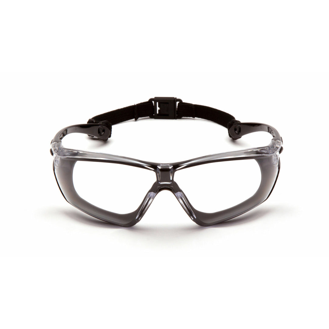 Pyramex SBG10680DT Crossovr Indoor/Outdoor Mirror Anti-Fog Lens with Black and Gray Frame Glasses Safety Glasses