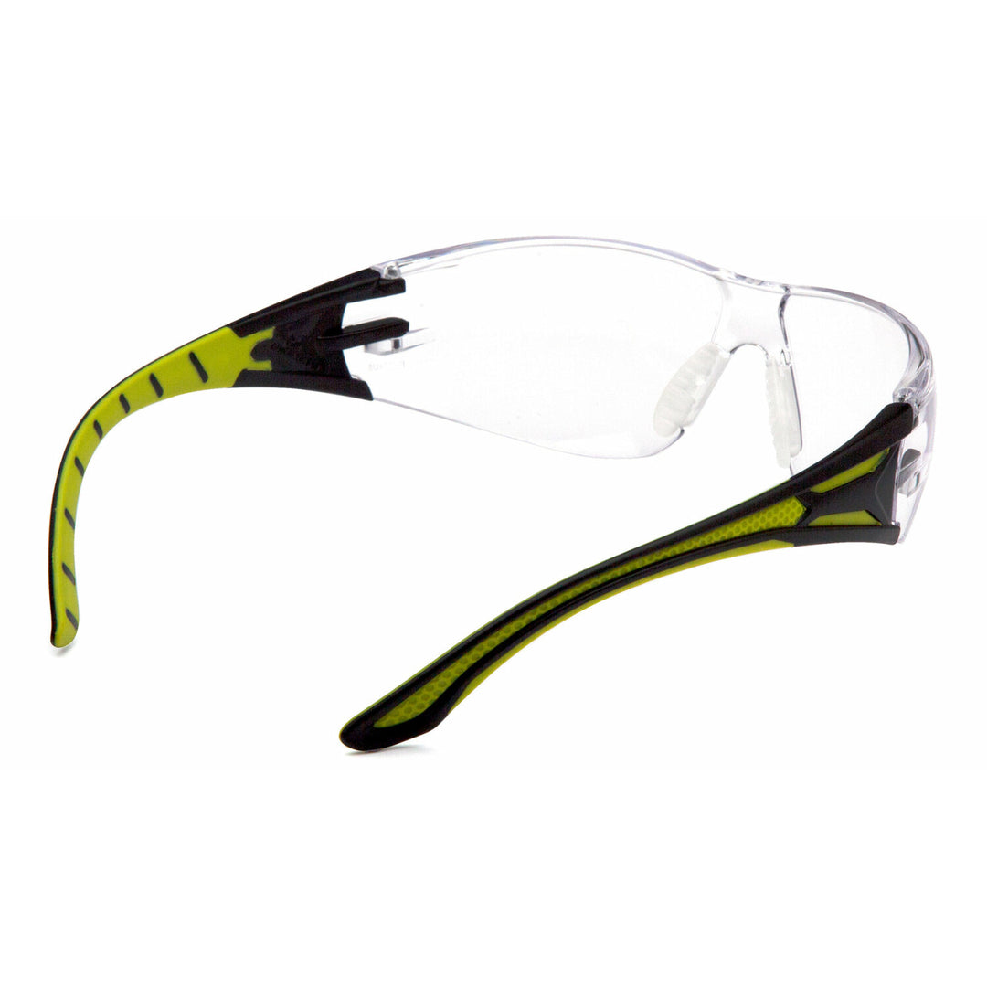 Pyramex SBGR9610ST Endeavor Plus Clear H2X Anti-Fog Lens with Black and Green Temples