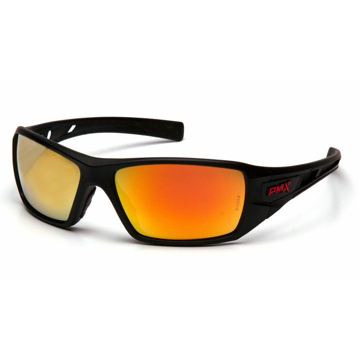Pyramex SBRF10445D Velar Safety Glasses - Black Frame - Ice Orange Mirror Lens
