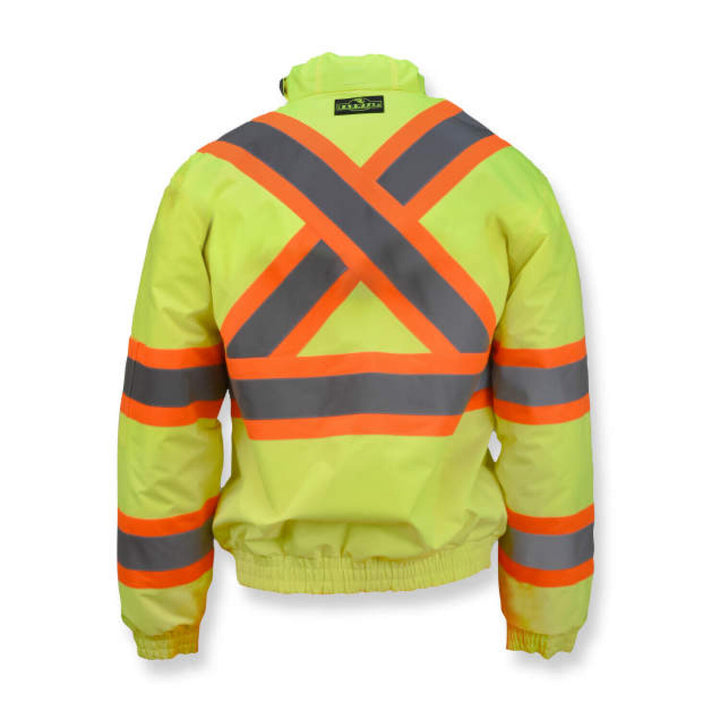 Radians SJ11QX-3 Class 3 X-Back High Visibility Quilted Bomber Jacket with Hood