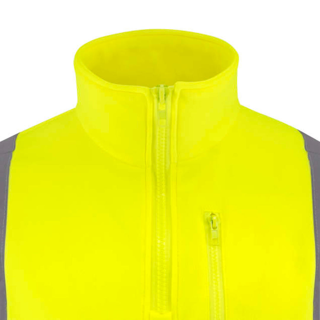 Radians SJ34B-3 Class 3 Color Blocked 1/4 Zip Sweatshirt - Hi Vis Green