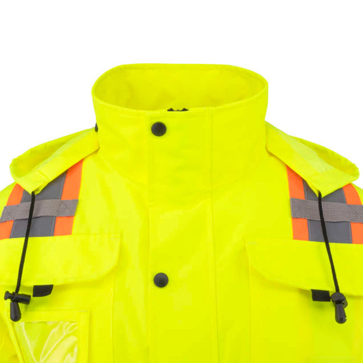 Radians SJ511B Class 3 Hi-Vis Hooded Bomber Jacket with Removable Sleeves