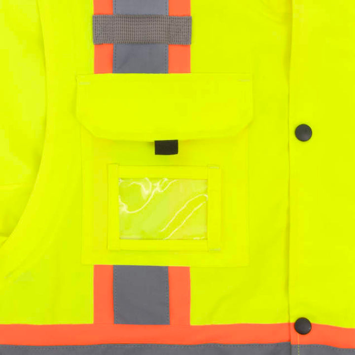 Radians SJ511B Class 3 Hi-Vis Hooded Bomber Jacket with Removable Sleeves
