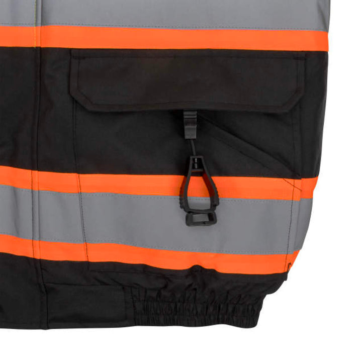 Radians SJ511B Class 3 Hi-Vis Hooded Bomber Jacket with Removable Sleeves