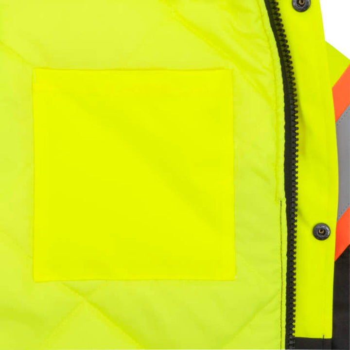 Radians SJ511B Class 3 Hi-Vis Hooded Bomber Jacket with Removable Sleeves