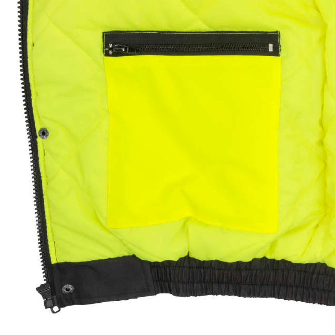 Radians SJ511B Class 3 Hi-Vis Hooded Bomber Jacket with Removable Sleeves