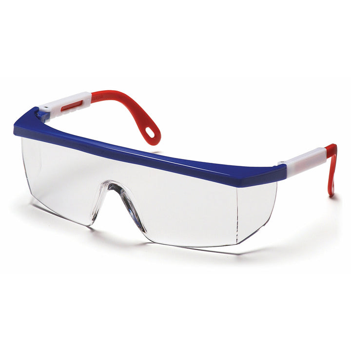 Pyramex SNWR410S Clear Lens with Red, White, and Blue Frame