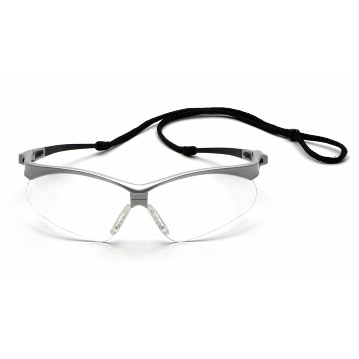 Pyramex SS6310SP Pmxtreme Clear Lens with Silver Frame and Cord