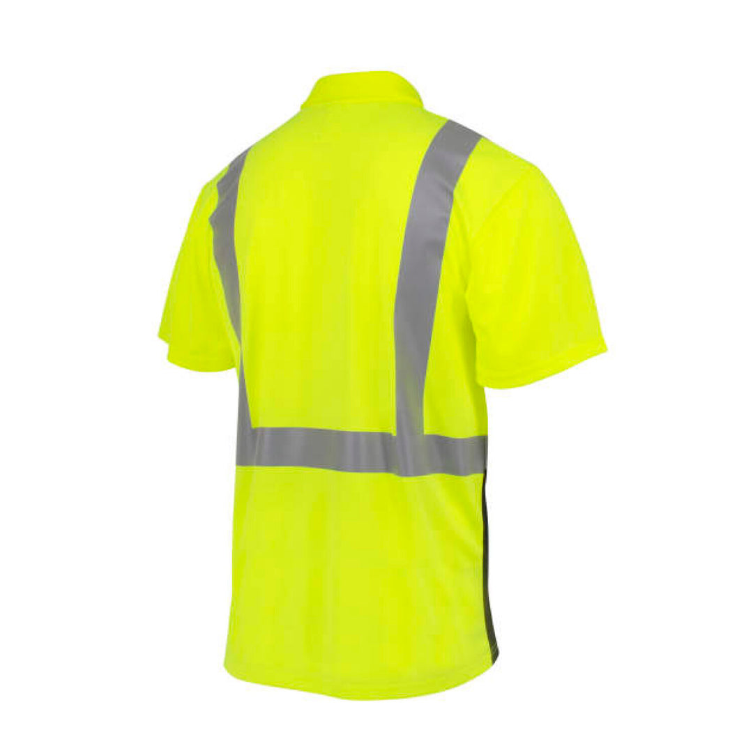 Radians ST12B Class 2 High Visibility Color Blocked Safety Short Sleeve Polo ShirT