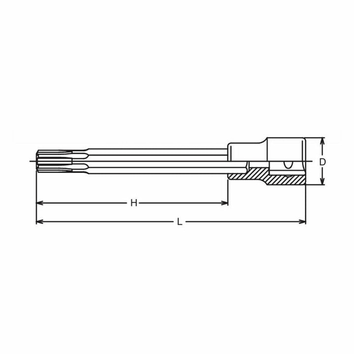 Ko-ken ST4027.140-00  1/2 Sq. Dr. Bit Socket 140mm For Cylinder head bolt