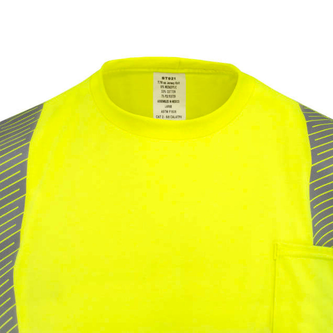 Radians ST921 Men's Long Sleeve FR T-shirt with Class 3 Segmented Reflective Tape - Hi-Vis Green