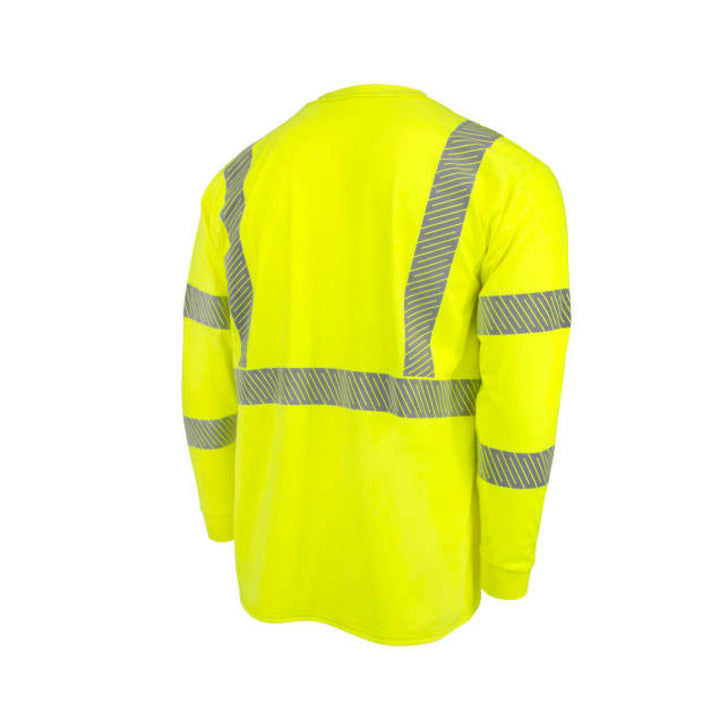 Radians ST921 Men's Long Sleeve FR T-shirt with Class 3 Segmented Reflective Tape - Hi-Vis Green