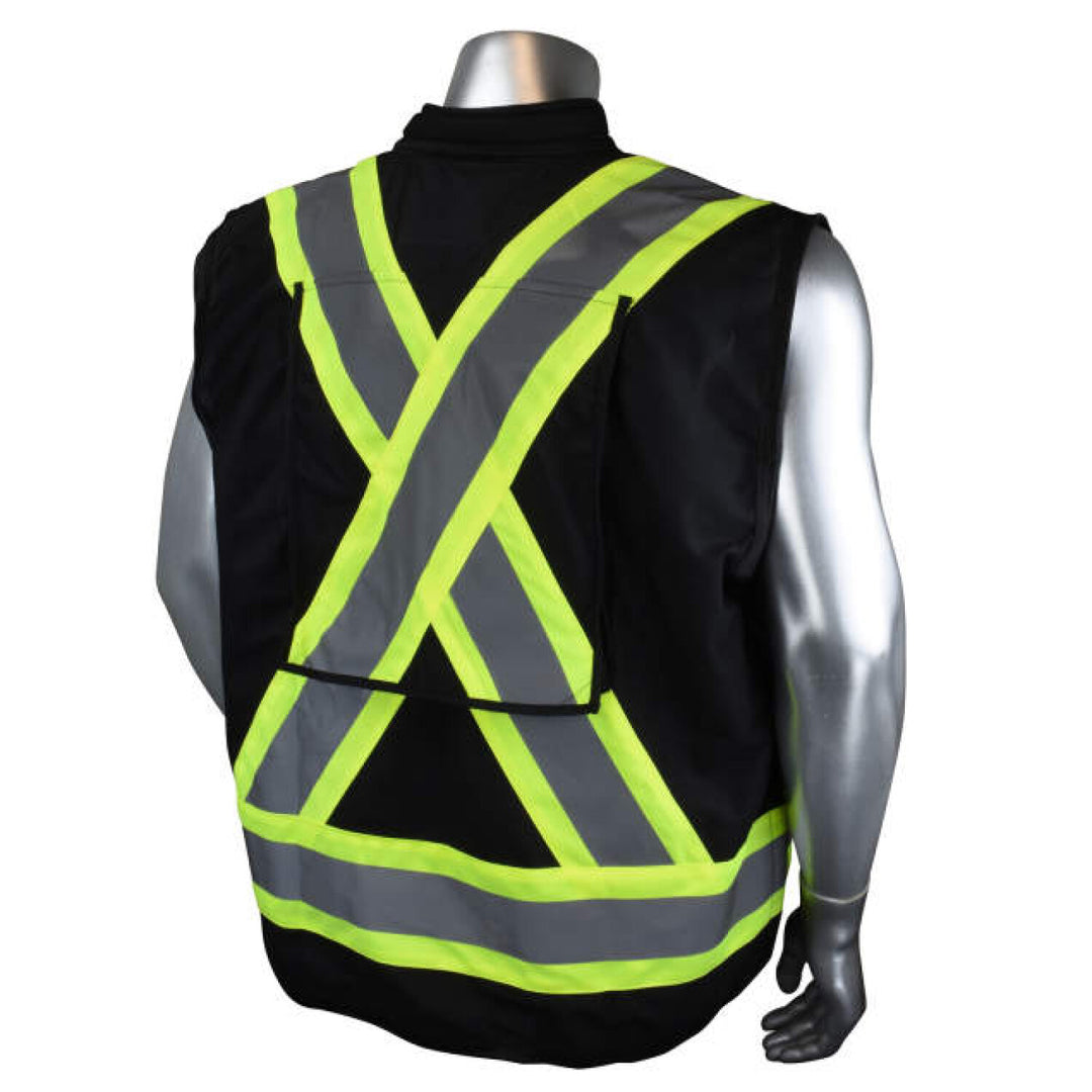 Radians SV030X-1 Heavy Duty 10-Pocket Cruiser Vest with Back Pouch X-Back