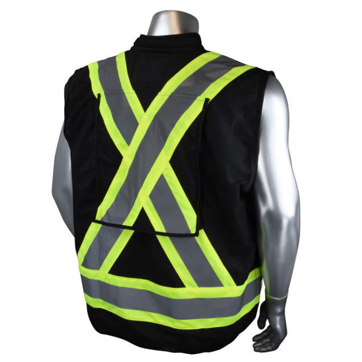 Radians SV030X-1 Heavy Duty 10-Pocket Cruiser Vest with Back Pouch X-Back