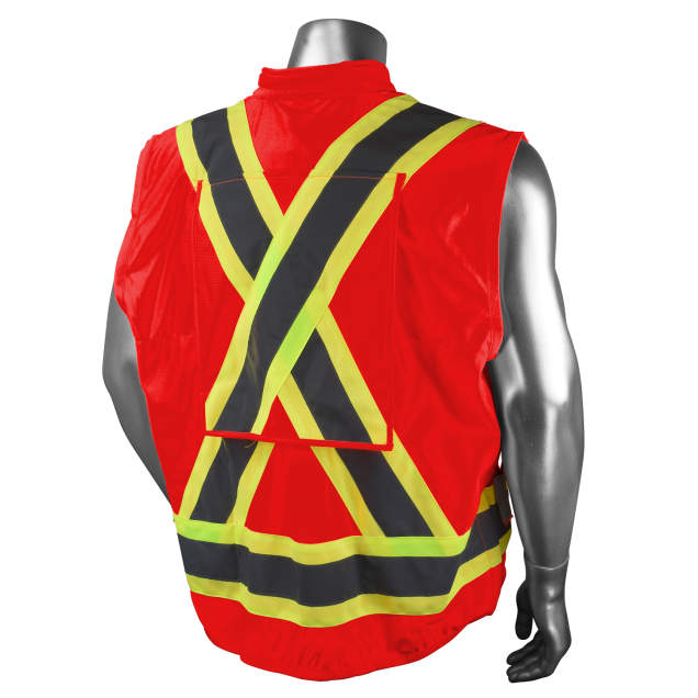 Radians SV030X-1 Heavy Duty 10-Pocket Cruiser Vest with Back Pouch X-Back