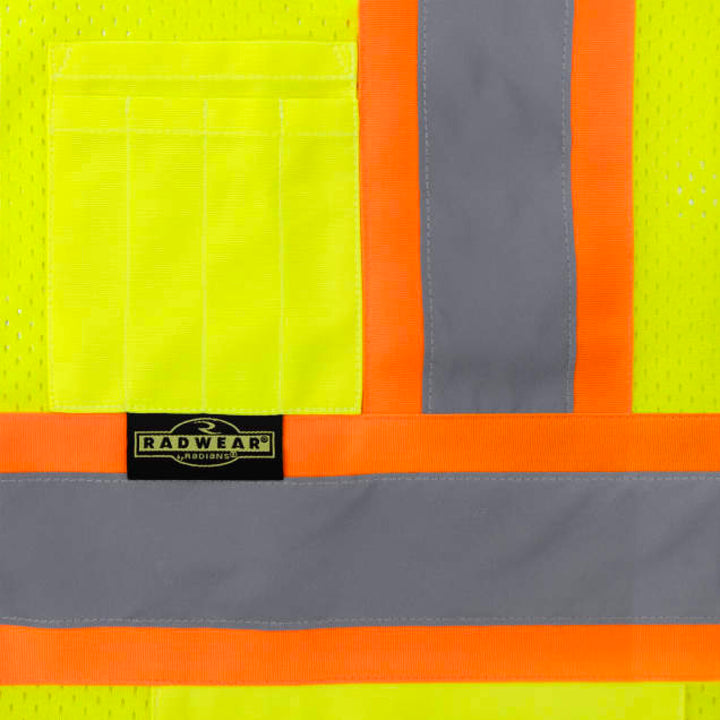 Radians SV232-3 Two Tone Surveyor Type R Class 3 Mesh Safety Vest with Dual Side Zippers