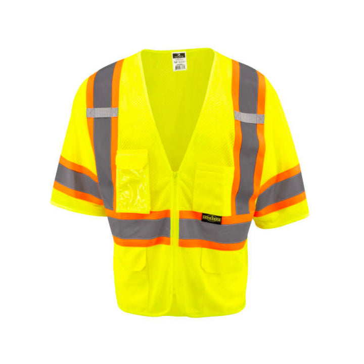 Radians SV232-3 Two Tone Surveyor Type R Class 3 Mesh Safety Vest with Dual Side Zippers