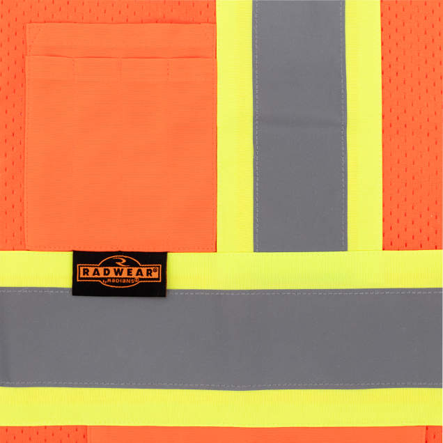 Radians SV232-3 Two Tone Surveyor Type R Class 3 Mesh Safety Vest with Dual Side Zippers