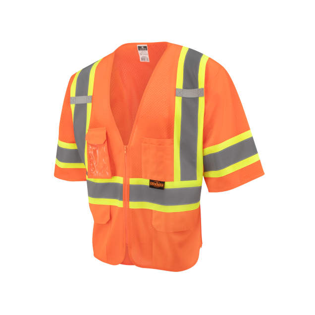 Radians SV232-3 Two Tone Surveyor Type R Class 3 Mesh Safety Vest with Dual Side Zippers
