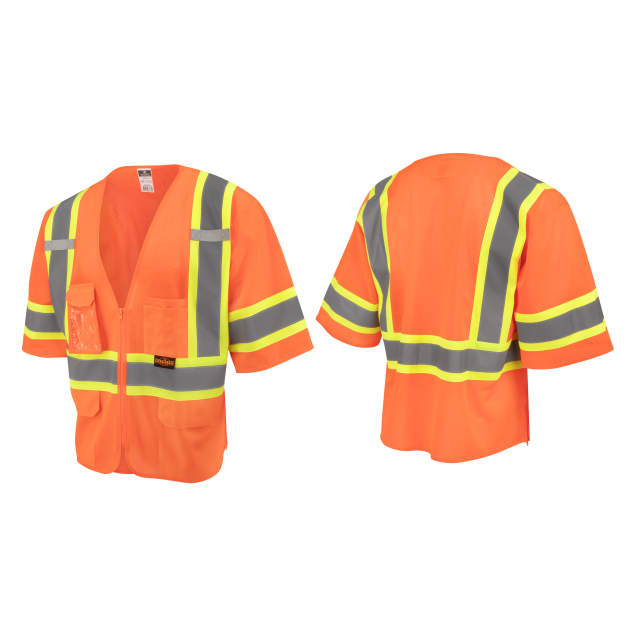 Radians SV232-3 Two Tone Surveyor Type R Class 3 Mesh Safety Vest with Dual Side Zippers