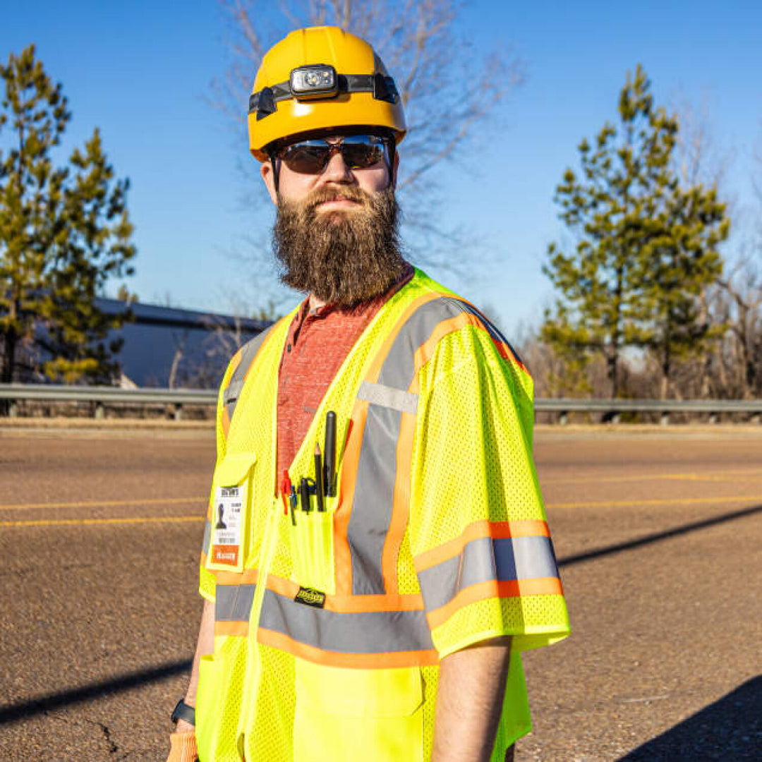 Radians SV232-3 Two Tone Surveyor Type R Class 3 Mesh Safety Vest with Dual Side Zippers