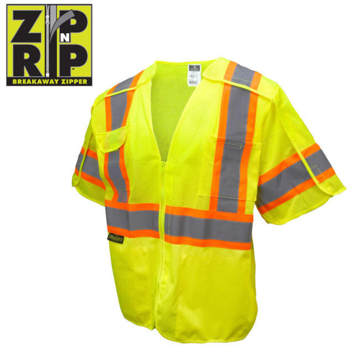 Radians SV24-3 Type R Class 3 Breakaway Mesh Surveyor Vest - Green