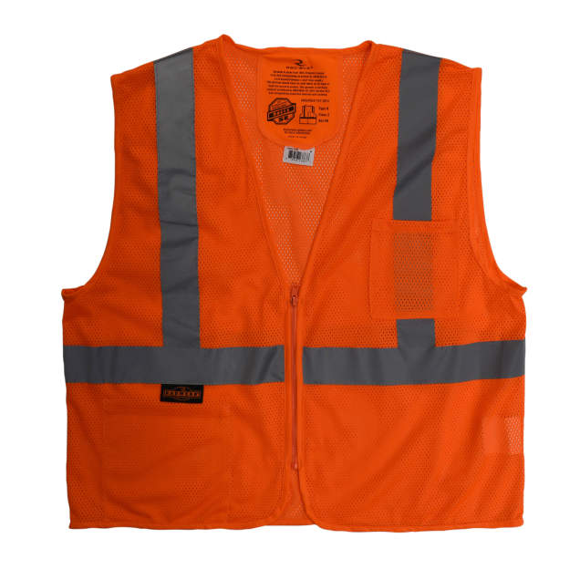 Radians SV25 Economy Class 2 Self-Extinguishing Mesh Safety Vest with Zipper