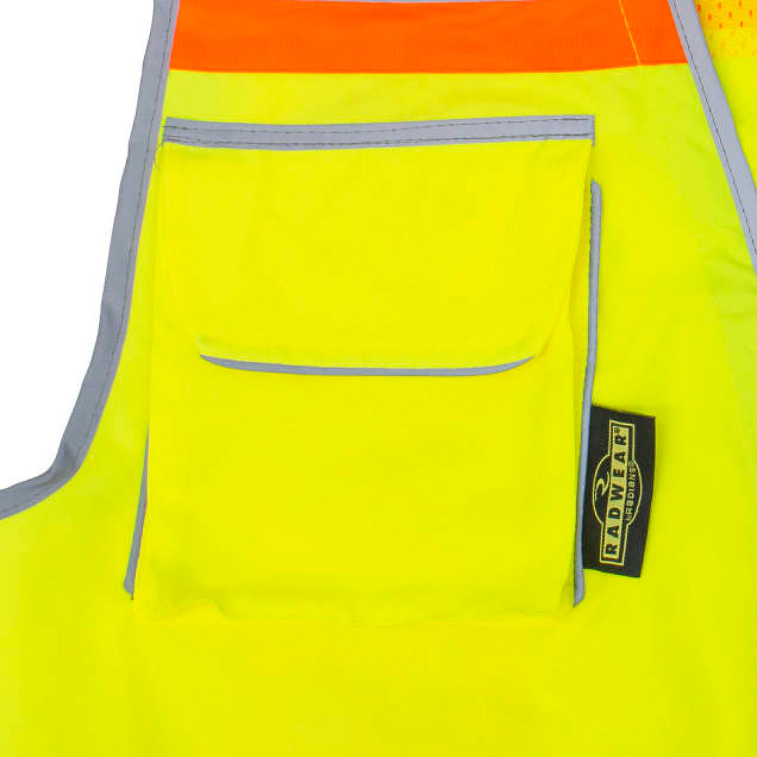 Radians SV55B Class 2 Heavy Woven Color Blocked Two Tone Engineer Vest - Green